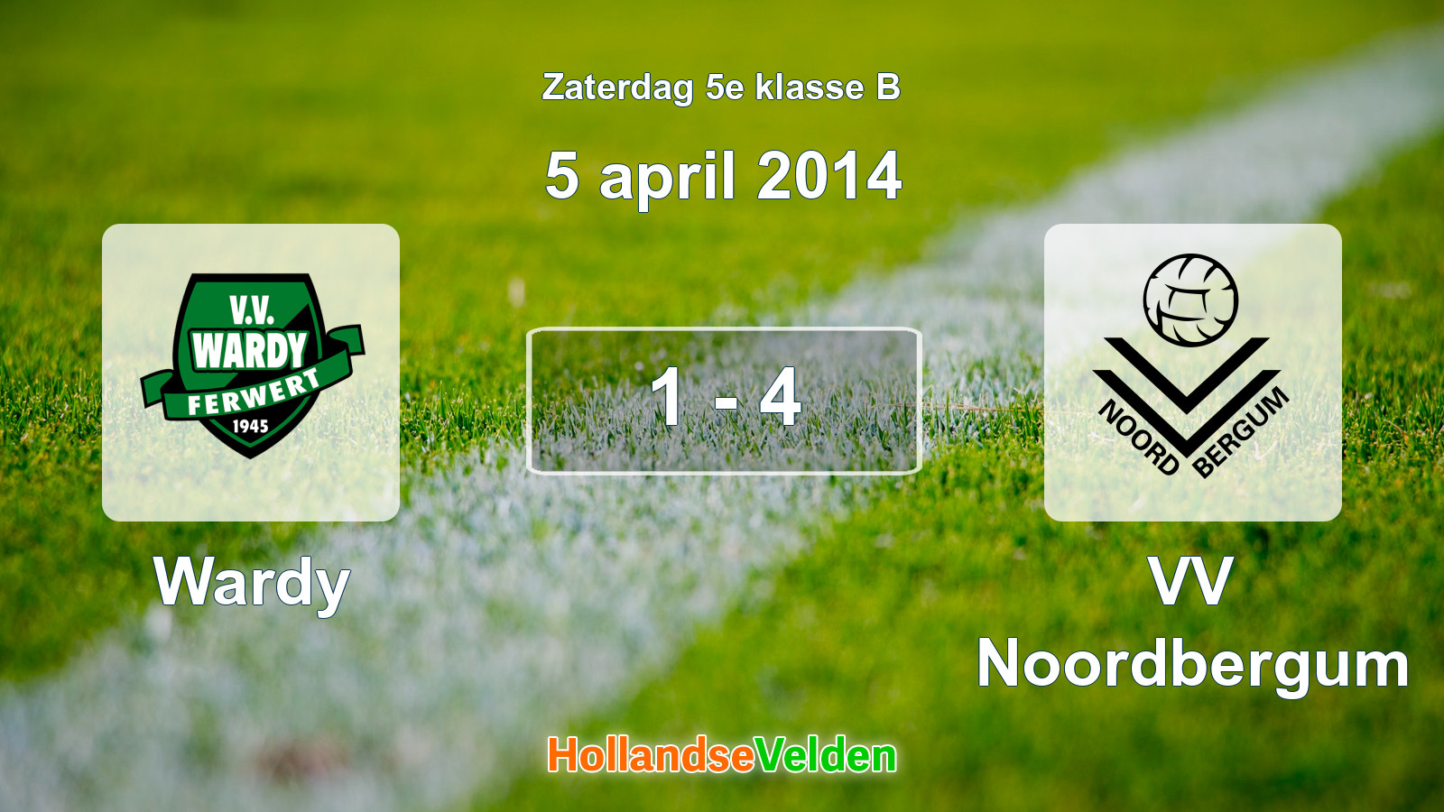 Gespeelde wedstrijd: Wardy - VV Noordbergum 1 - 4 (5 april 2014)