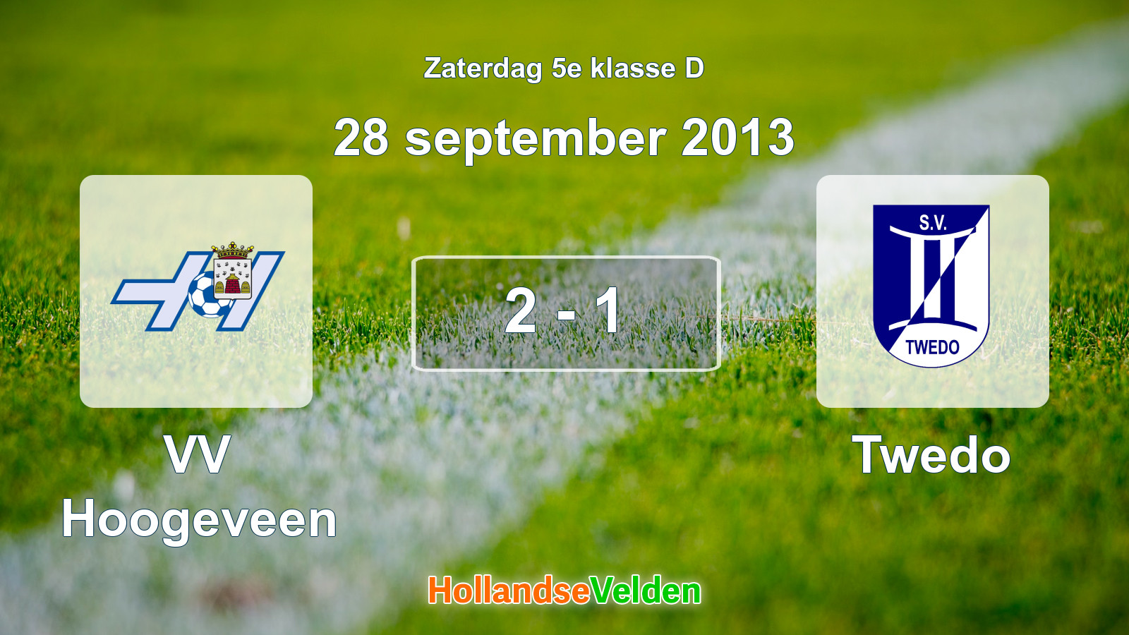 Gespeelde wedstrijd: VV Hoogeveen - Twedo 2 - 1 (28 september 2013)