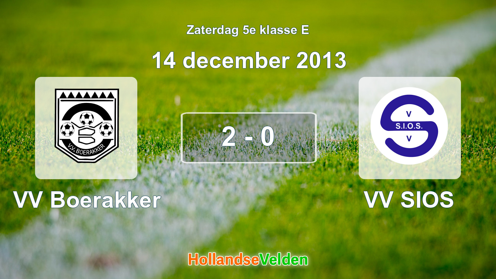 Gespeelde wedstrijd: VV Boerakker - VV SIOS 2 - 0 (14 december 2013)