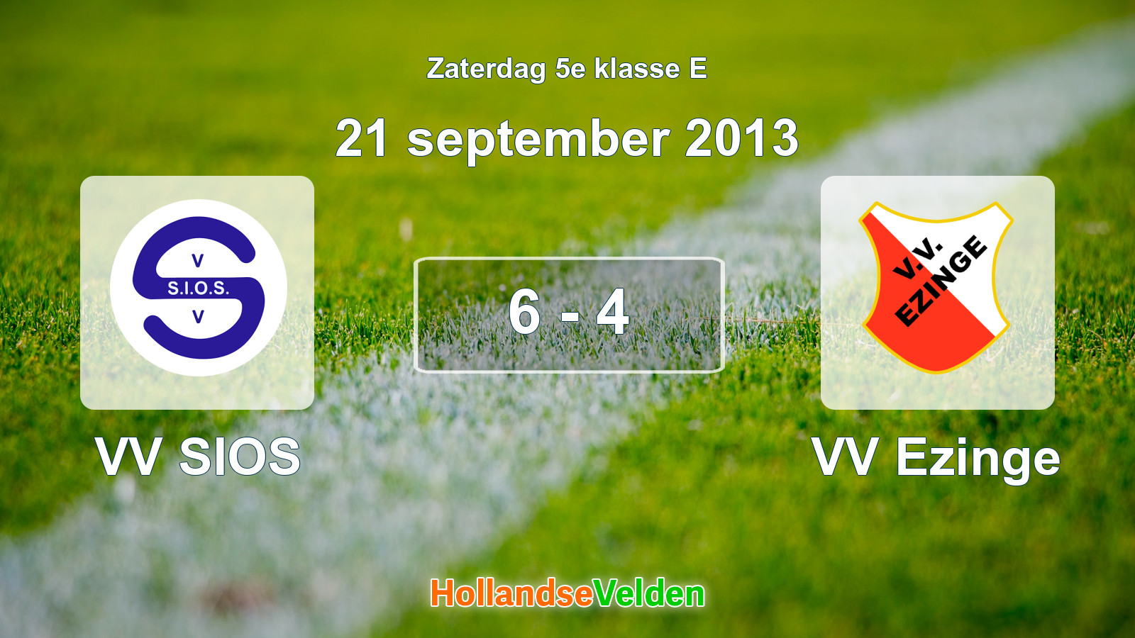 Gespeelde wedstrijd: VV SIOS - VV Ezinge 6 - 4 (21 september 2013)