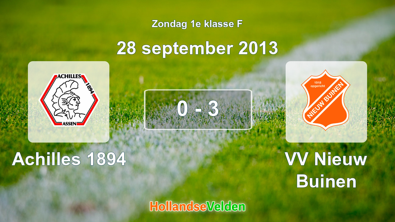 Gespeelde wedstrijd: Achilles 1894 - VV Nieuw Buinen 0 - 3 (28 september 2013)
