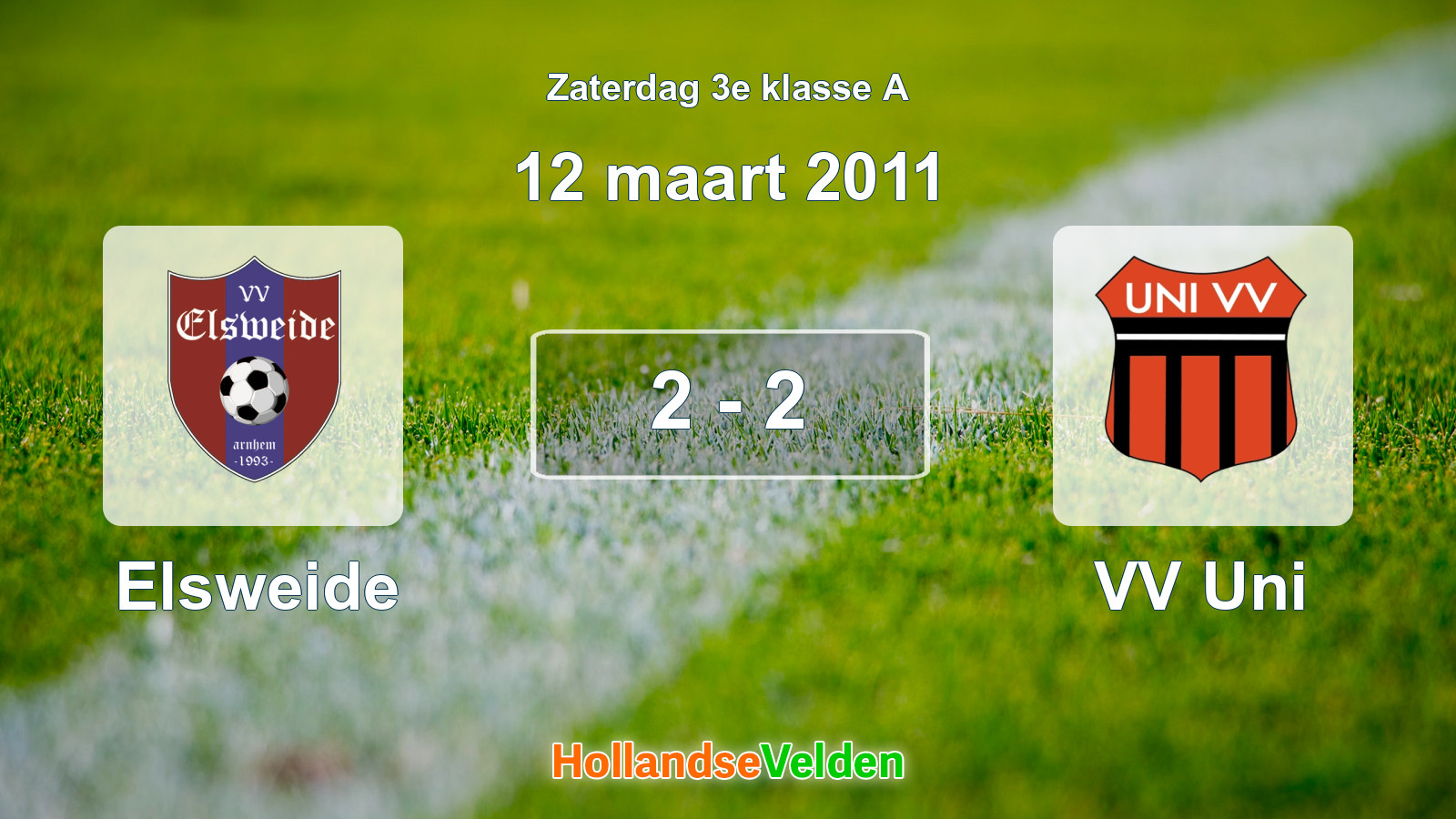 Gespeelde wedstrijd: Elsweide - VV Uni 2 - 2 (12 maart 2011)