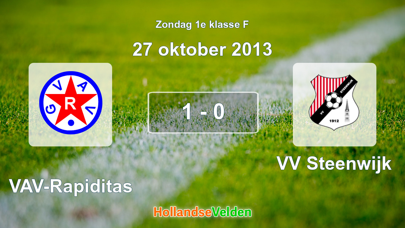 Gespeelde wedstrijd: GVAV-Rapiditas - VV Steenwijk 1 - 0 (27 oktober 2013)