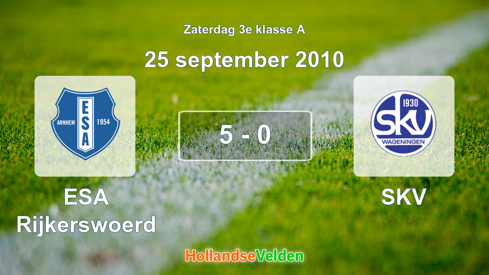 Gespeelde wedstrijd: ESA Rijkerswoerd - SKV 5 - 0 (25 september 2010)