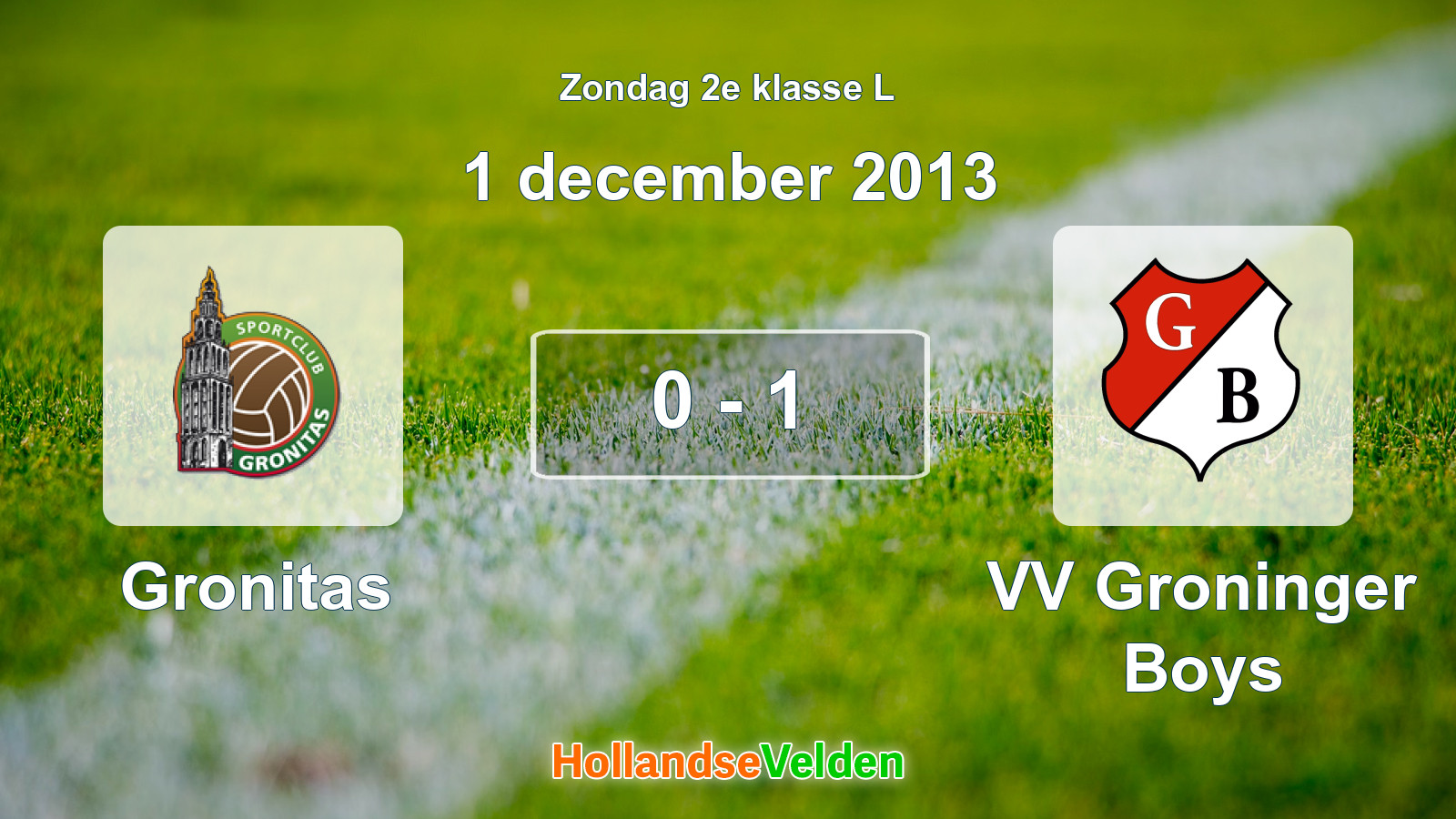 Gespeelde wedstrijd: Gronitas - VV Groninger Boys 0 - 1 (1 december 2013)