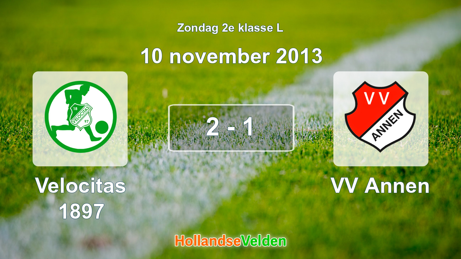 Gespeelde wedstrijd: Velocitas 1897 - VV Annen 2 - 1 (10 november 2013)