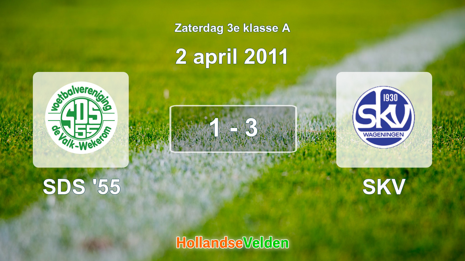 Gespeelde wedstrijd: SDS '55 - SKV 1 - 3 (2 april 2011)