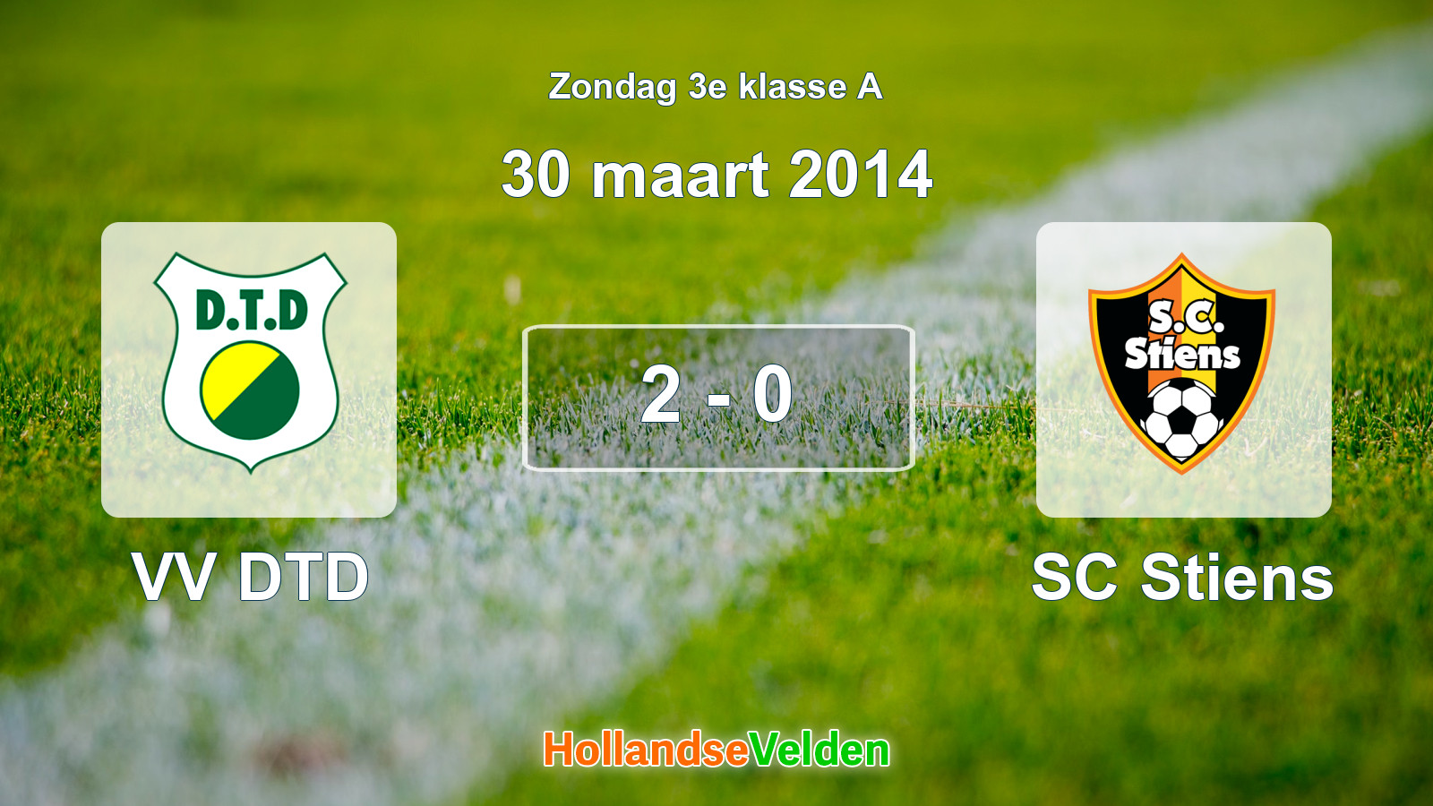 Gespeelde wedstrijd: VV DTD - SC Stiens 2 - 0 (30 maart 2014)