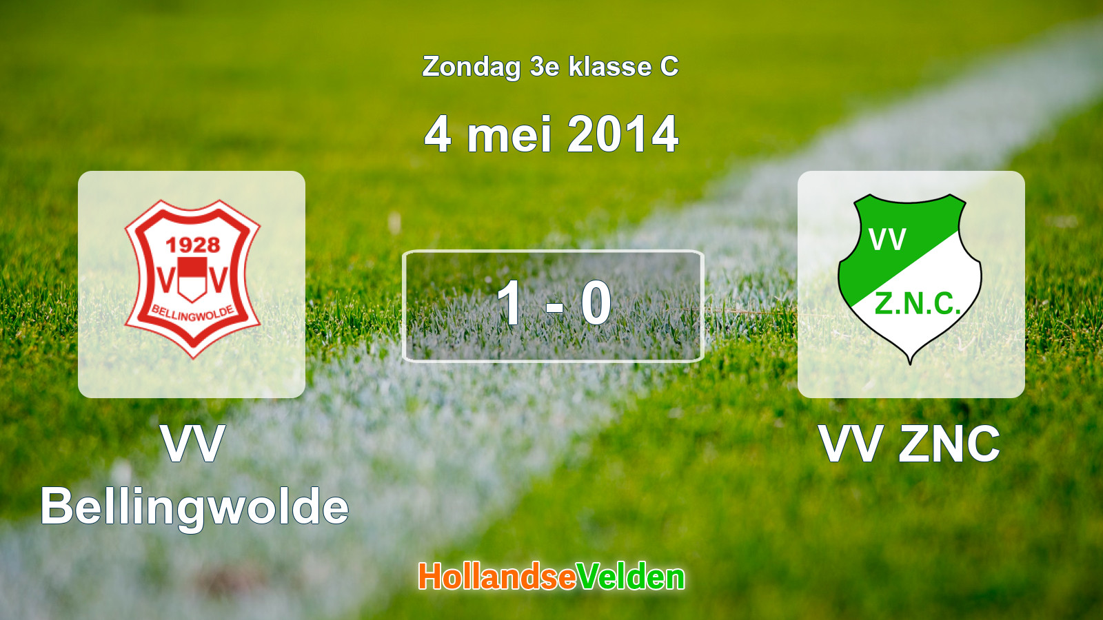 Gespeelde wedstrijd: VV Bellingwolde - VV ZNC 1 - 0 (4 mei 2014)