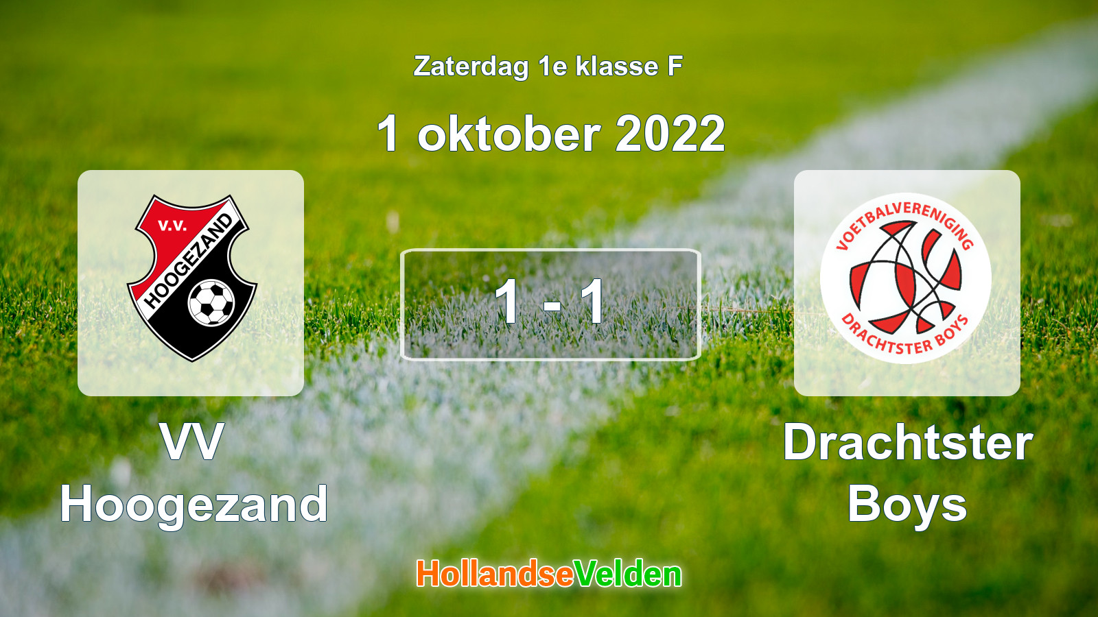 Gespeelde wedstrijd: VV Hoogezand - Drachtster Boys 1 - 1 (1 oktober 2022)