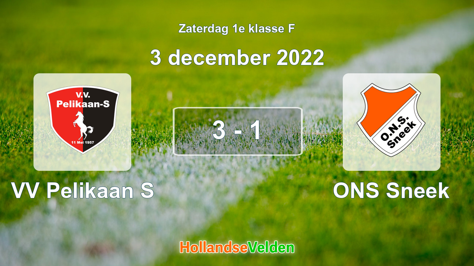 Gespeelde wedstrijd: VV Pelikaan S - ONS Sneek 3 - 1 (3 december 2022)