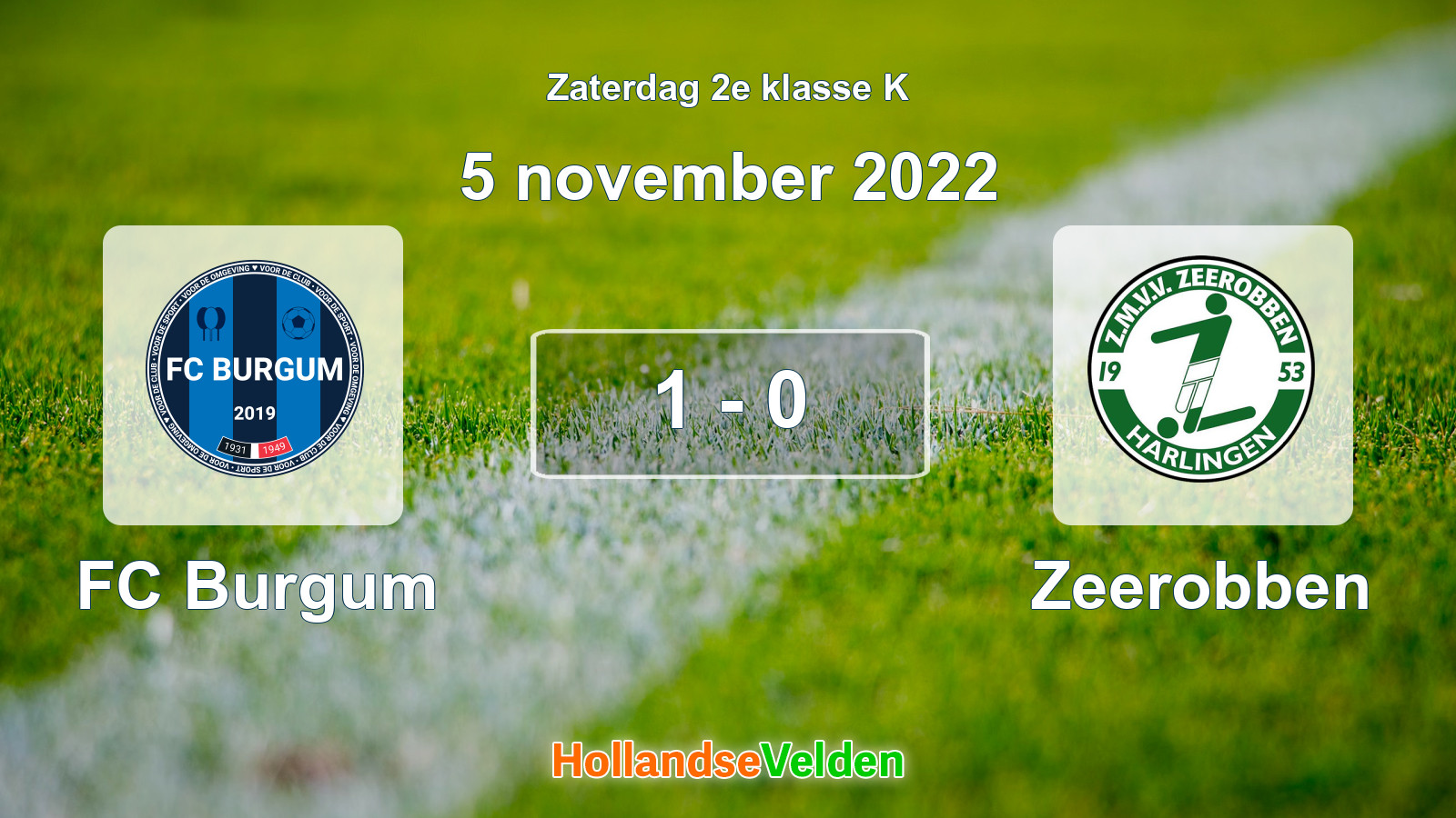 Gespeelde wedstrijd: FC Burgum - Zeerobben 1 - 0 (5 november 2022)