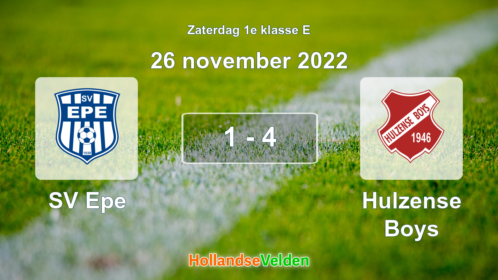 Gespeelde wedstrijd: SV Epe - Hulzense Boys 1 - 4 (26 november 2022)
