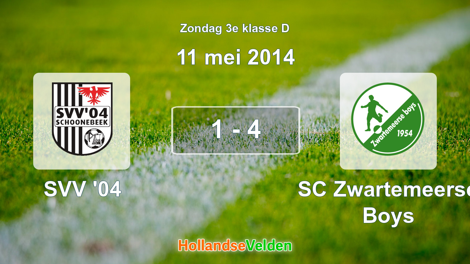 Gespeelde wedstrijd: SVV '04 - SC Zwartemeerse Boys 1 - 4 (11 mei 2014)