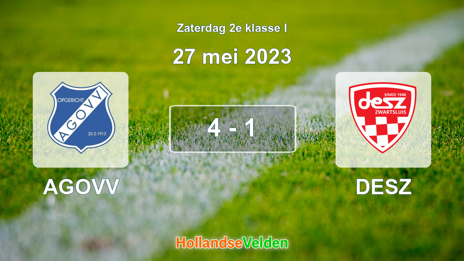 Gespeelde wedstrijd: AGOVV - DESZ 4 - 1 (27 mei 2023)