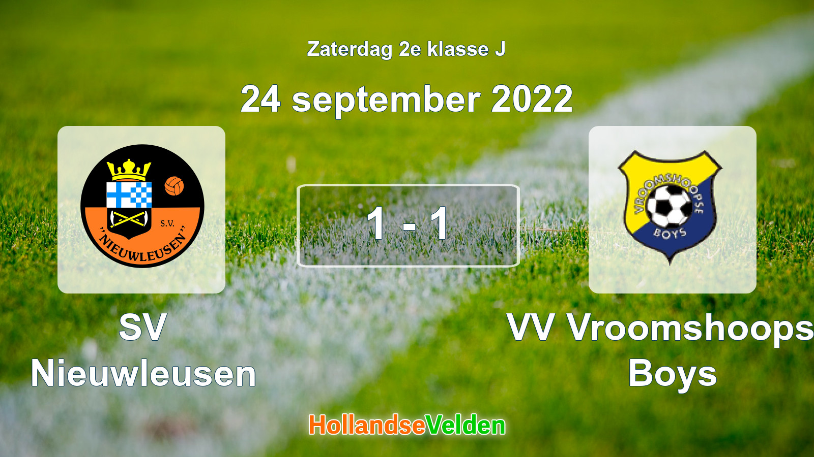 Gespeelde wedstrijd: SV Nieuwleusen - VV Vroomshoopse Boys 1 - 1 (24 september 2022)