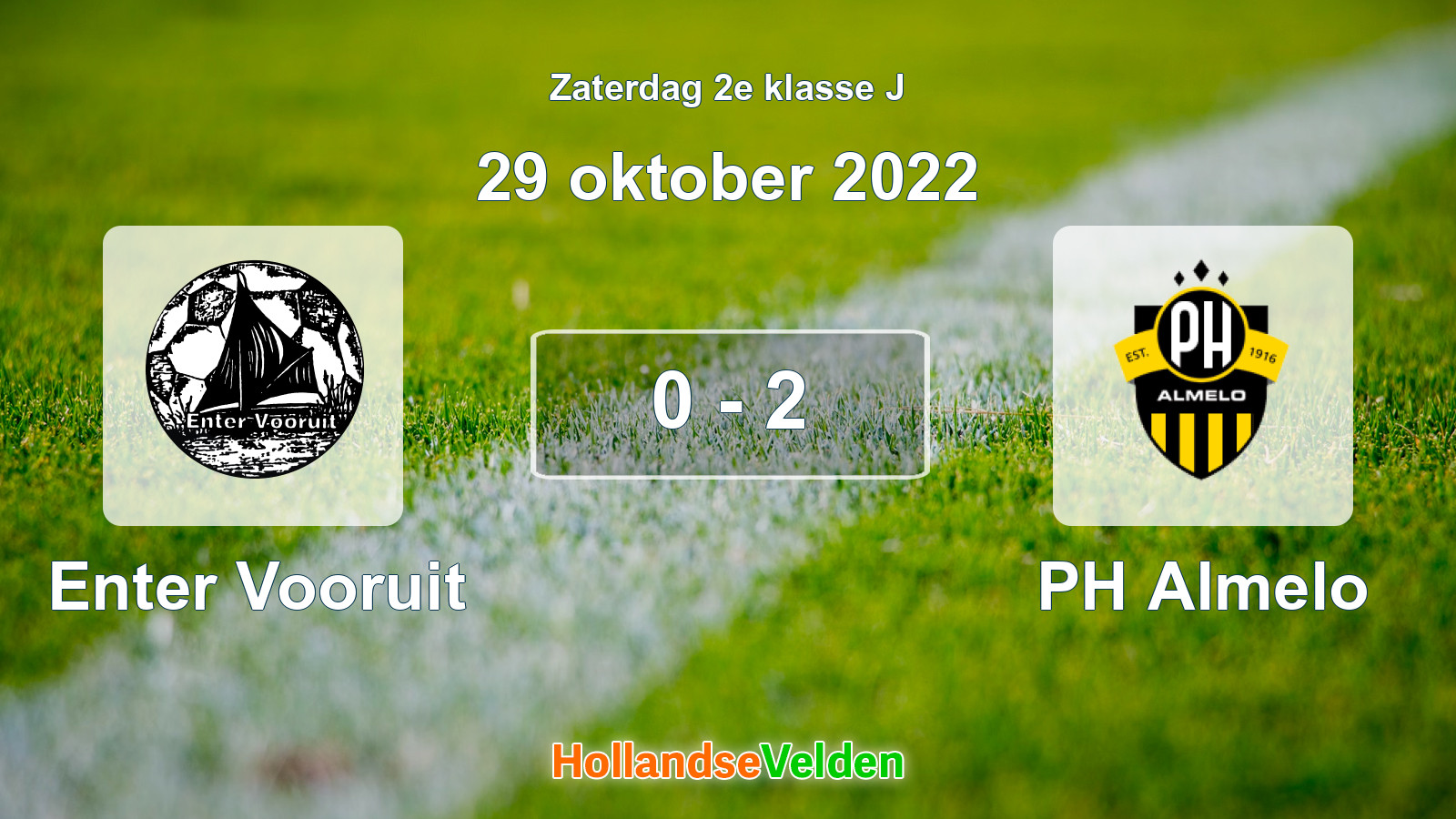 Gespeelde wedstrijd: Enter Vooruit - PH Almelo 0 - 2 (29 oktober 2022)