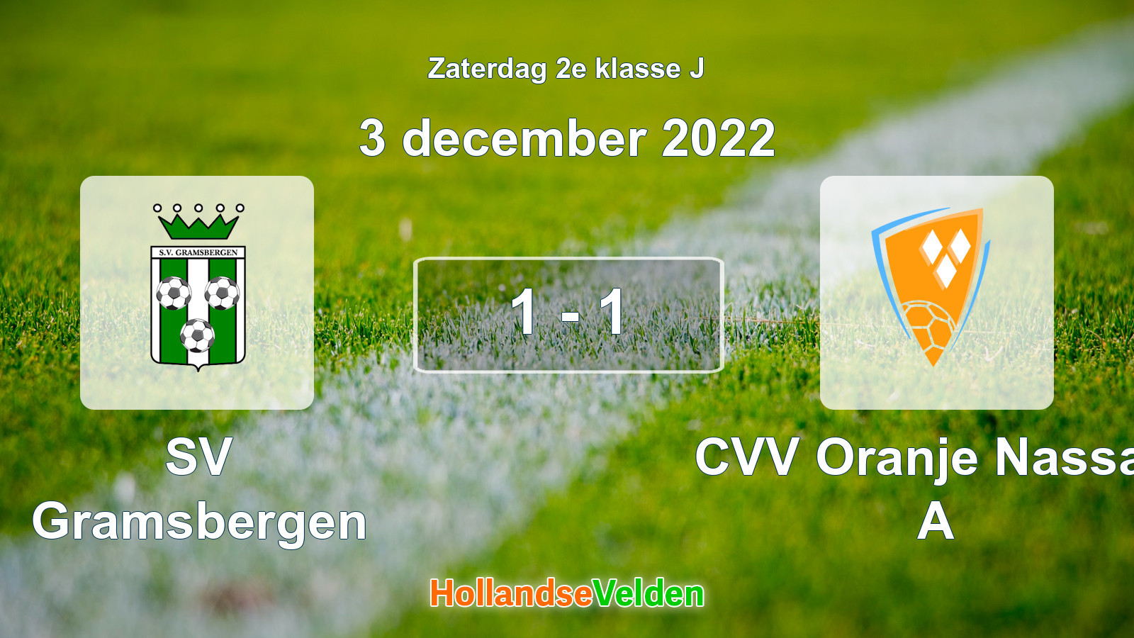 Gespeelde wedstrijd: SV Gramsbergen - CVV Oranje Nassau A 1 - 1 (3 december 2022)