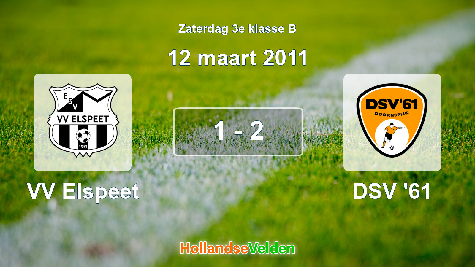 Gespeelde wedstrijd: VV Elspeet - DSV '61 1 - 2 (12 maart 2011)