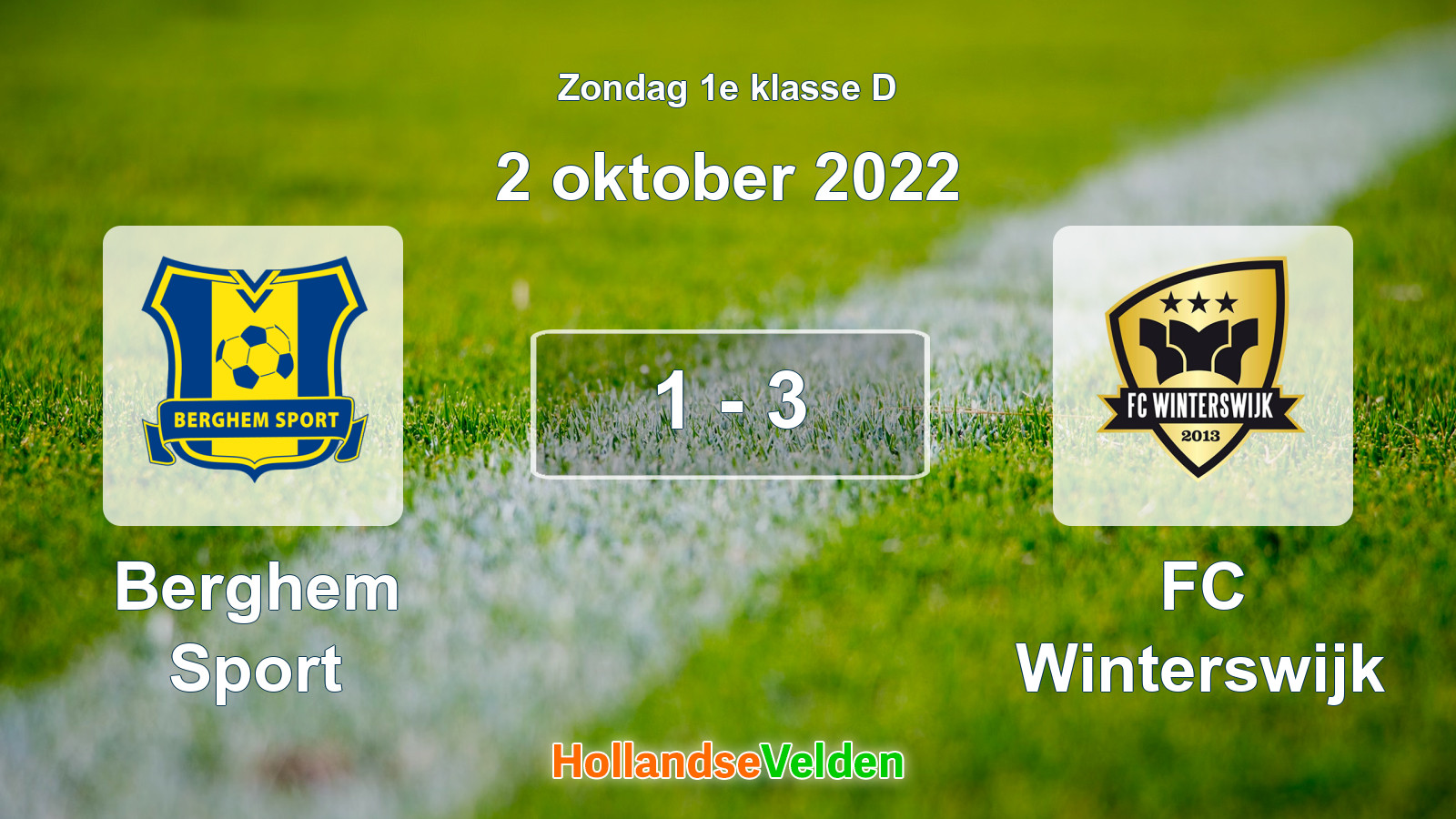 Gespeelde wedstrijd: Berghem Sport - FC Winterswijk 1 - 3 (2 oktober 2022)