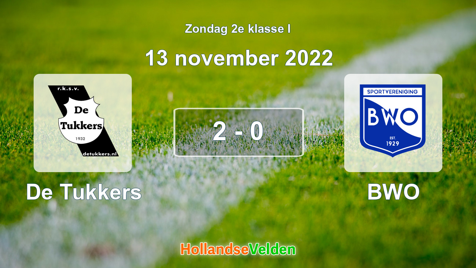 Gespeelde wedstrijd: De Tukkers - BWO 2 - 0 (13 november 2022)