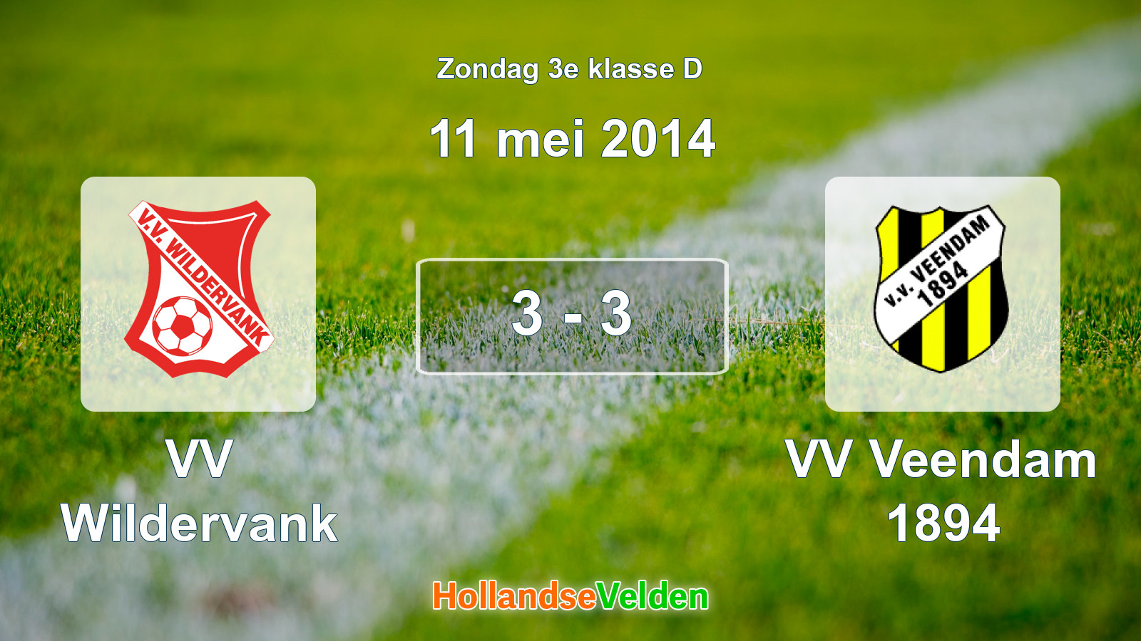 Gespeelde wedstrijd: VV Wildervank - VV Veendam 1894 3 - 3 (11 mei 2014)