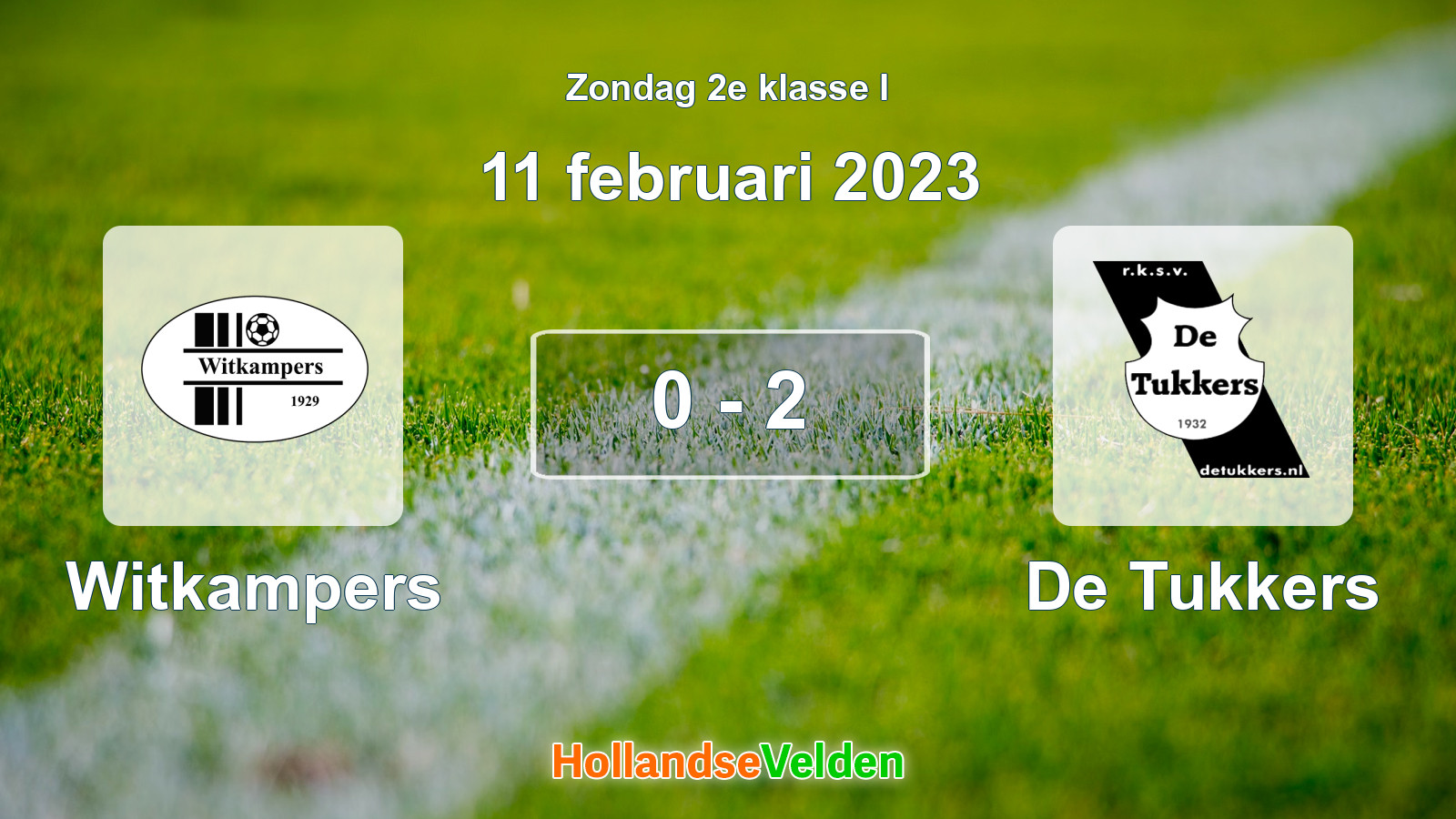 Gespeelde wedstrijd: Witkampers - De Tukkers 0 - 2 (11 februari 2023)
