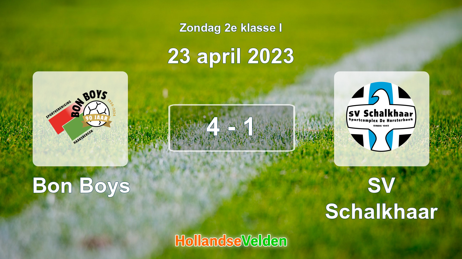 Gespeelde wedstrijd: Bon Boys - SV Schalkhaar 4 - 1 (23 april 2023)