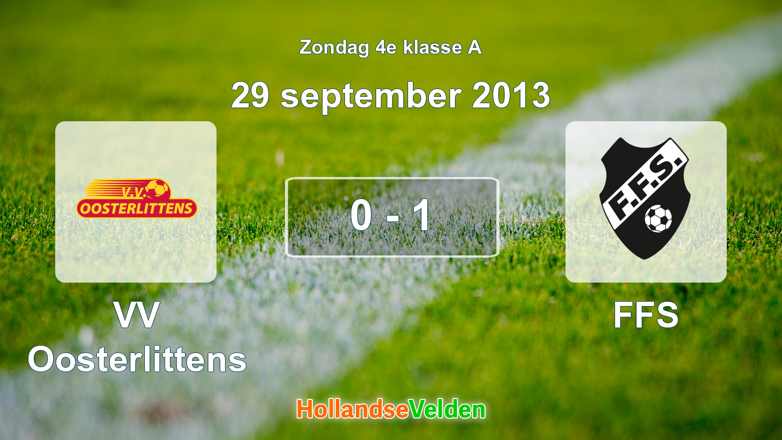 Gespeelde wedstrijd: VV Oosterlittens - FFS 0 - 1 (29 september 2013)