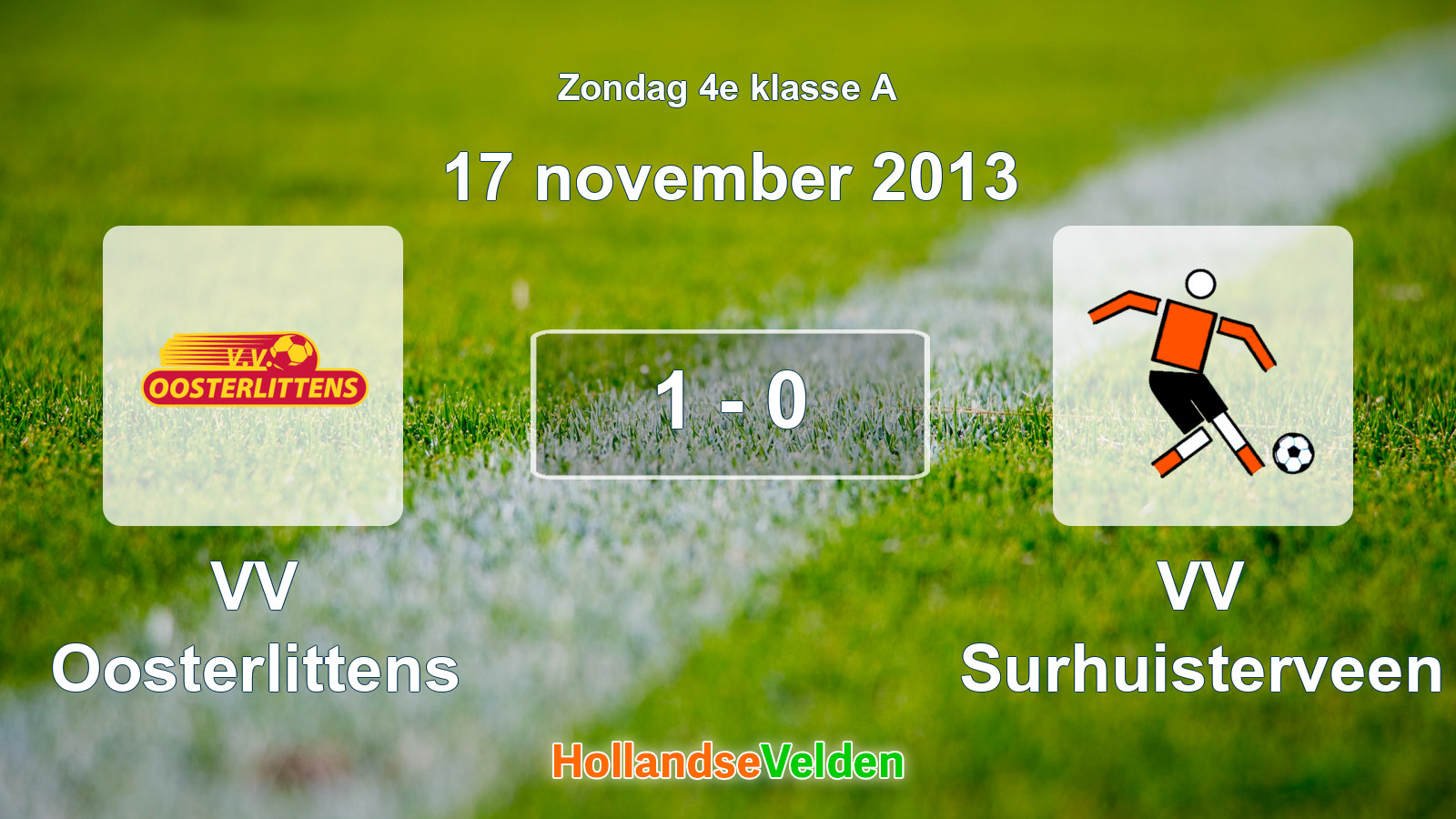 Gespeelde wedstrijd: VV Oosterlittens - VV Surhuisterveen 1 - 0 (17 november 2013)