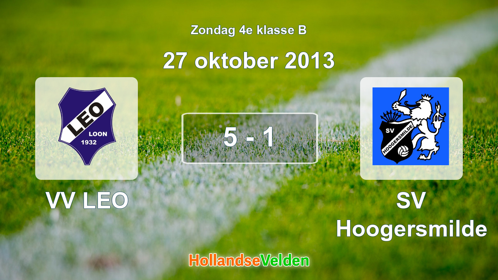 Gespeelde wedstrijd: VV LEO - SV Hoogersmilde 5 - 1 (27 oktober 2013)