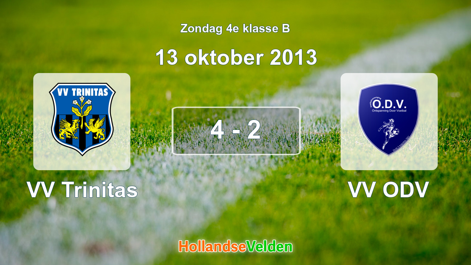 Gespeelde wedstrijd: VV Trinitas - VV ODV 4 - 2 (13 oktober 2013)