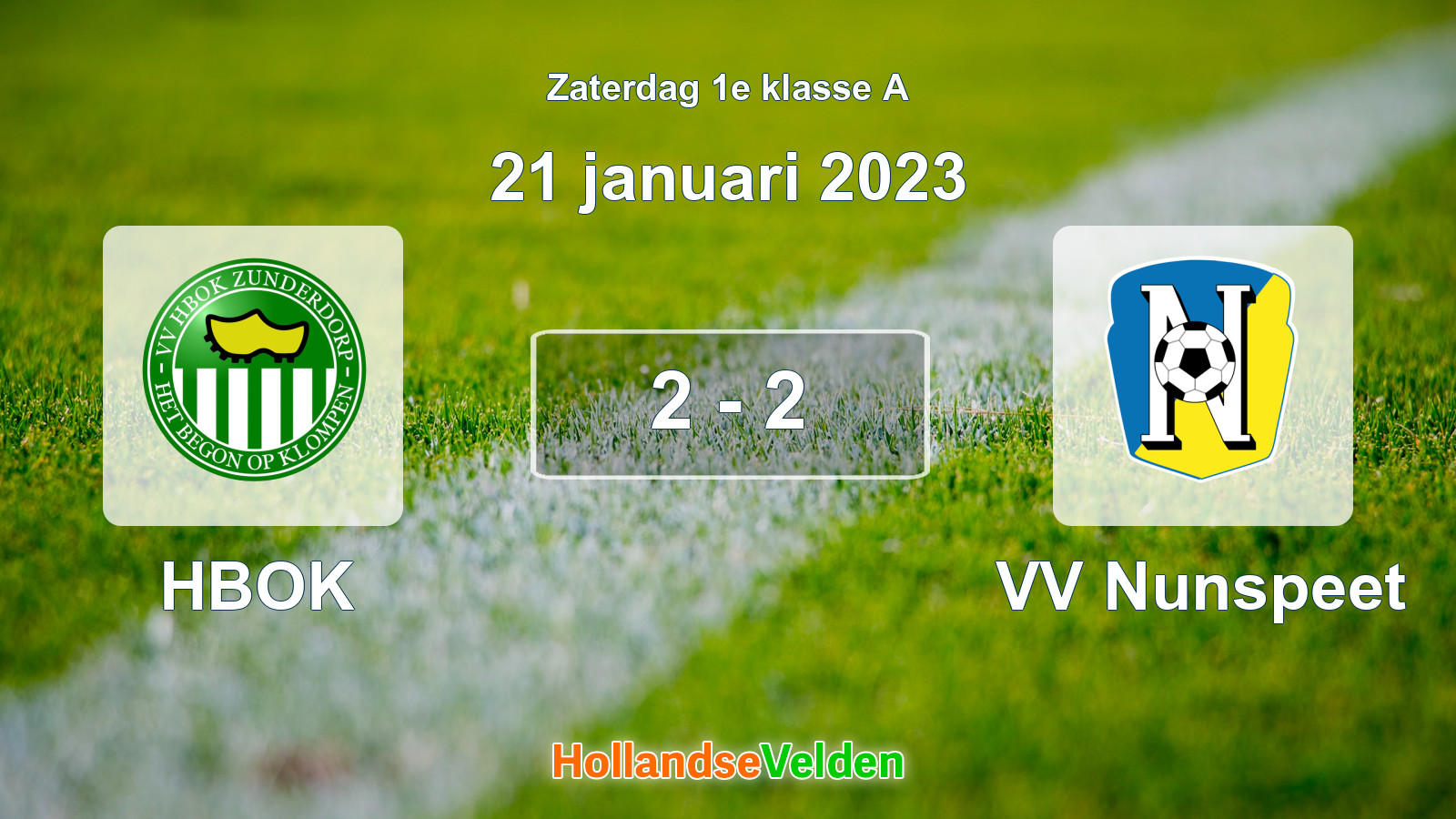 Gespeelde wedstrijd: HBOK - VV Nunspeet 2 - 2 (21 januari 2023)