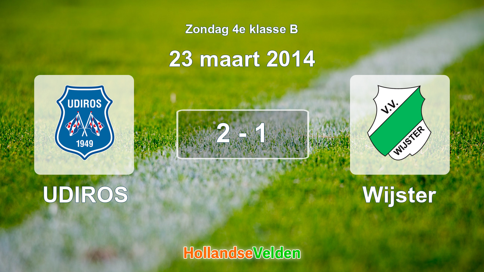 Gespeelde wedstrijd: UDIROS - Wijster 2 - 1 (23 maart 2014)