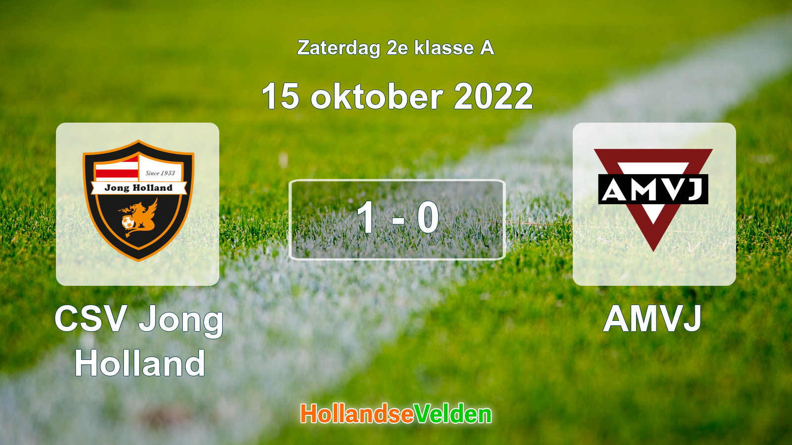 Gespeelde wedstrijd: CSV Jong Holland - AMVJ 1 - 0 (15 oktober 2022)