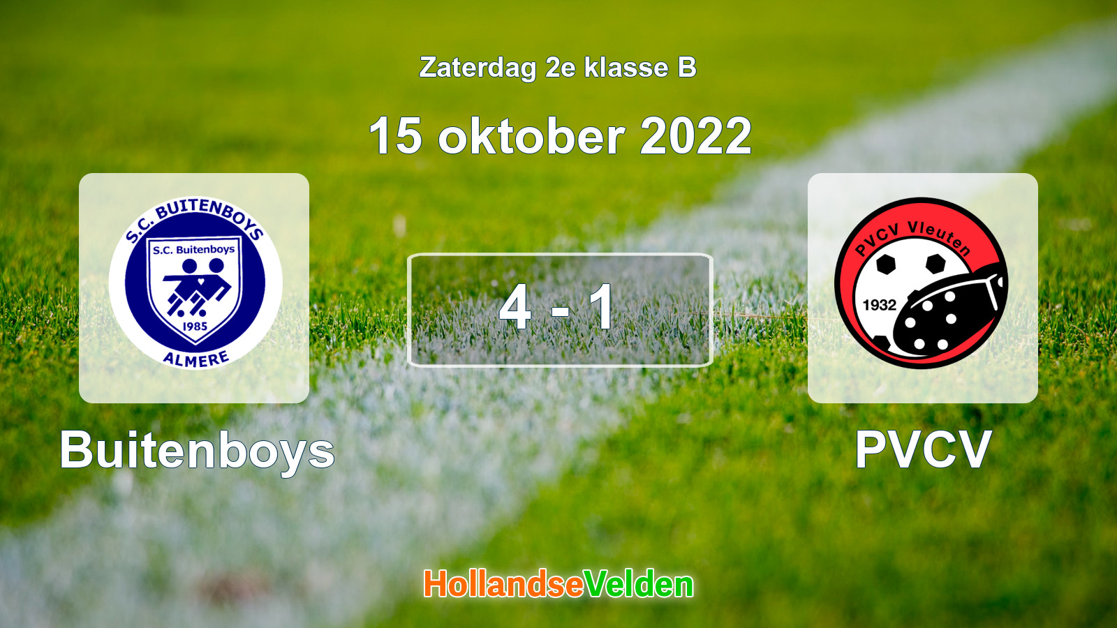 Gespeelde wedstrijd: Buitenboys - PVCV 4 - 1 (15 oktober 2022)