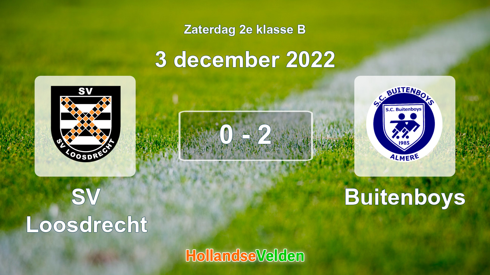 Gespeelde wedstrijd: SV Loosdrecht - Buitenboys 0 - 2 (3 december 2022)