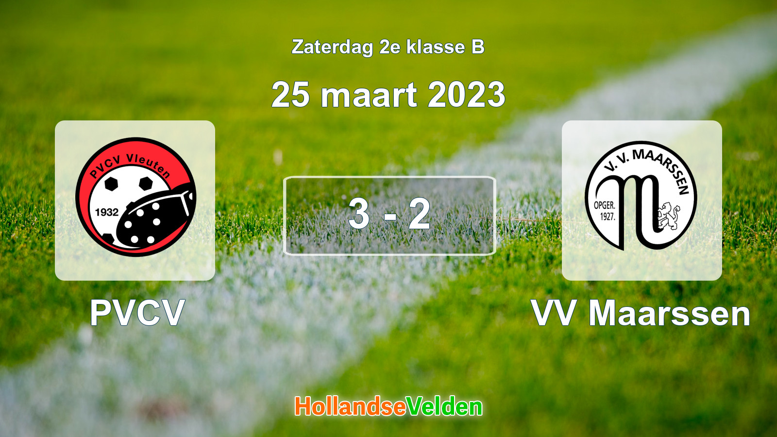 Gespeelde wedstrijd: PVCV - VV Maarssen 3 - 2 (25 maart 2023)