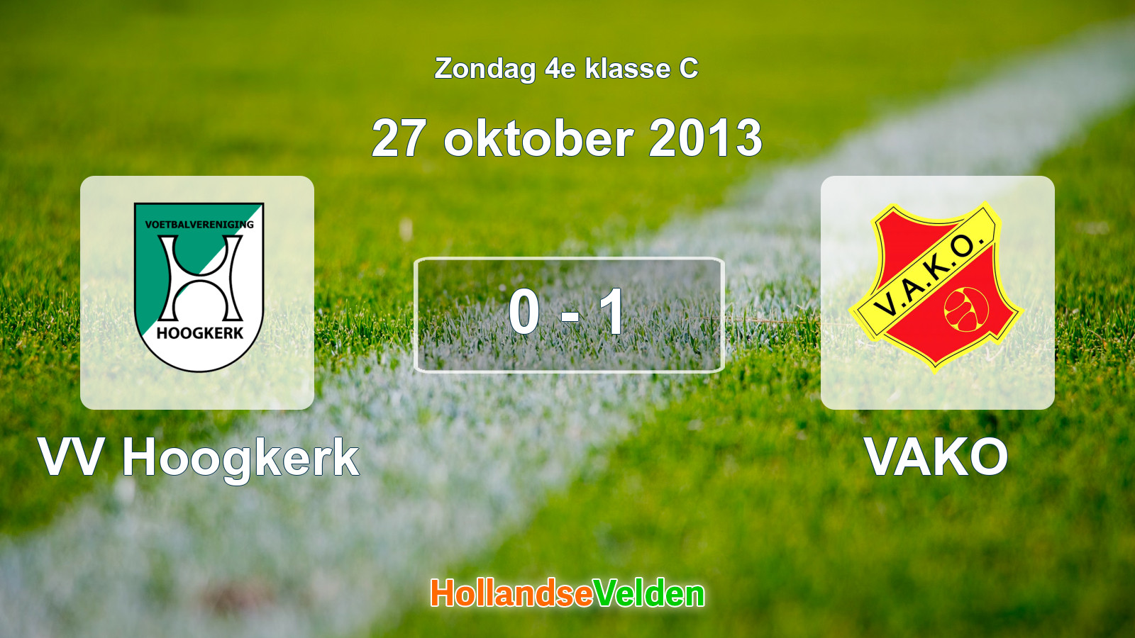 Gespeelde wedstrijd: VV Hoogkerk - VAKO 0 - 1 (27 oktober 2013)