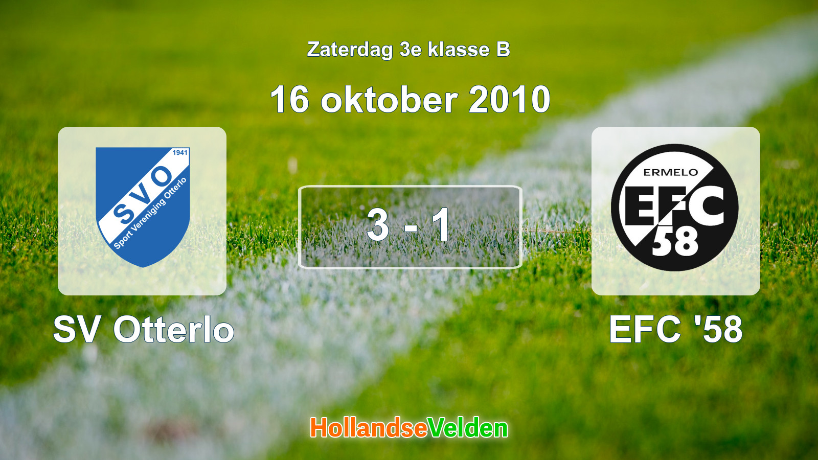 Gespeelde wedstrijd: SV Otterlo - EFC '58 3 - 1 (16 oktober 2010)