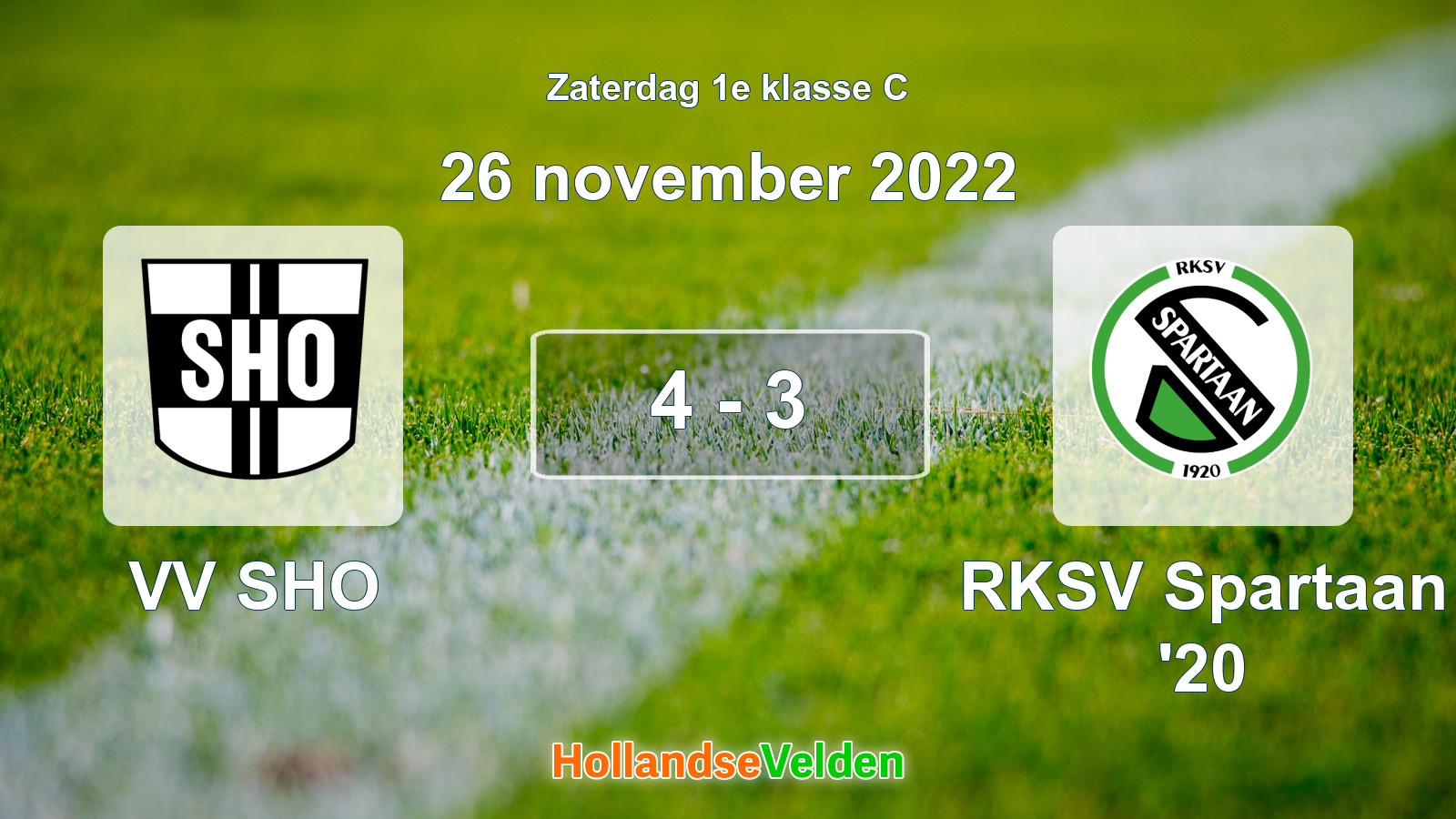 Gespeelde wedstrijd: VV SHO - RKSV Spartaan '20 4 - 3 (26 november 2022)
