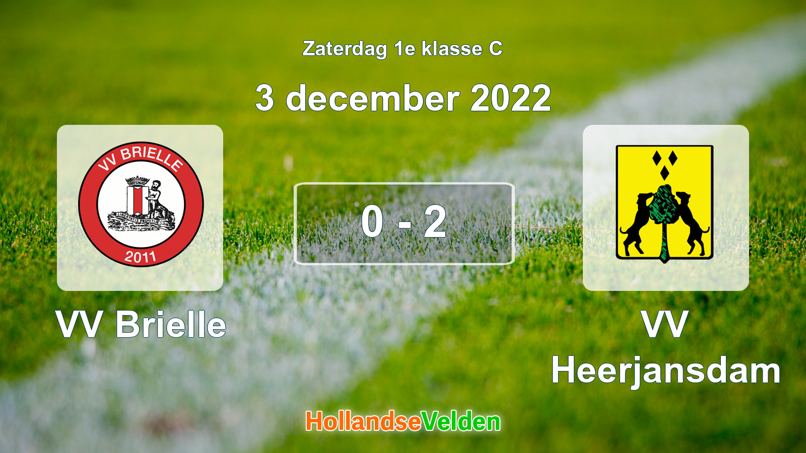 Gespeelde wedstrijd: VV Brielle - VV Heerjansdam 0 - 2 (3 december 2022)