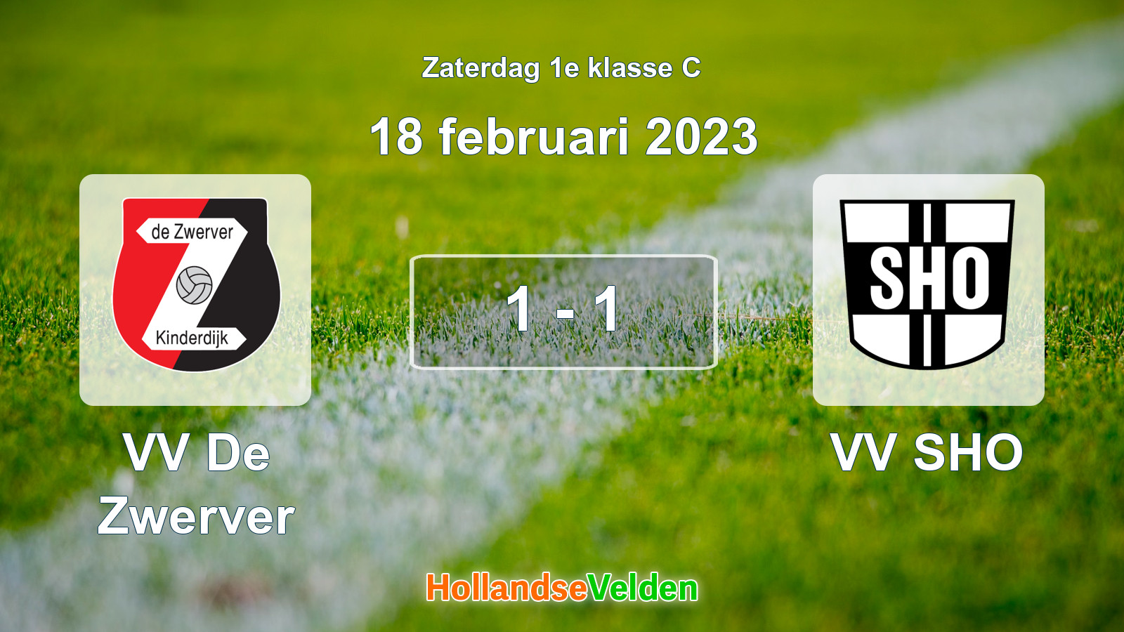 Gespeelde wedstrijd: VV De Zwerver - VV SHO 1 - 1 (18 februari 2023)