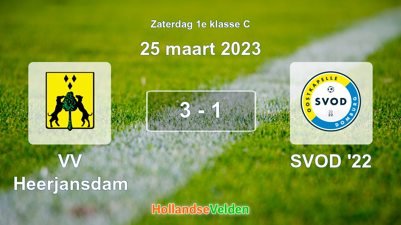 Gespeelde wedstrijd: VV Heerjansdam - SVOD '22 3 - 1 (25 maart 2023)