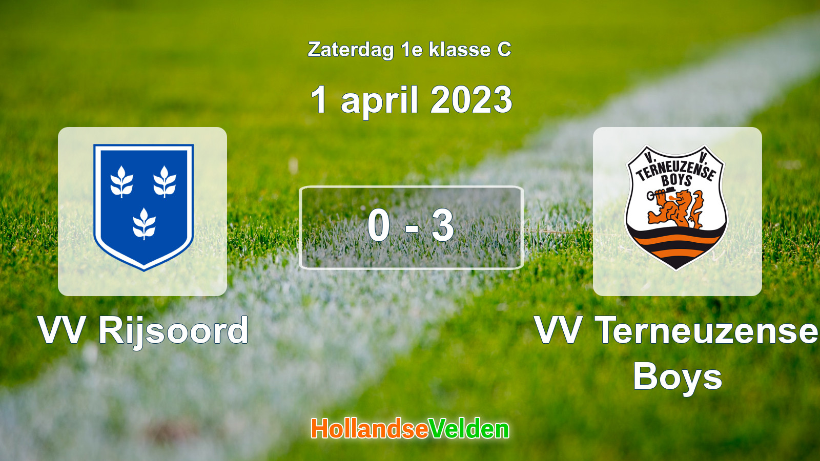 Gespeelde wedstrijd: VV Rijsoord - VV Terneuzense Boys 0 - 3 (1 april 2023)