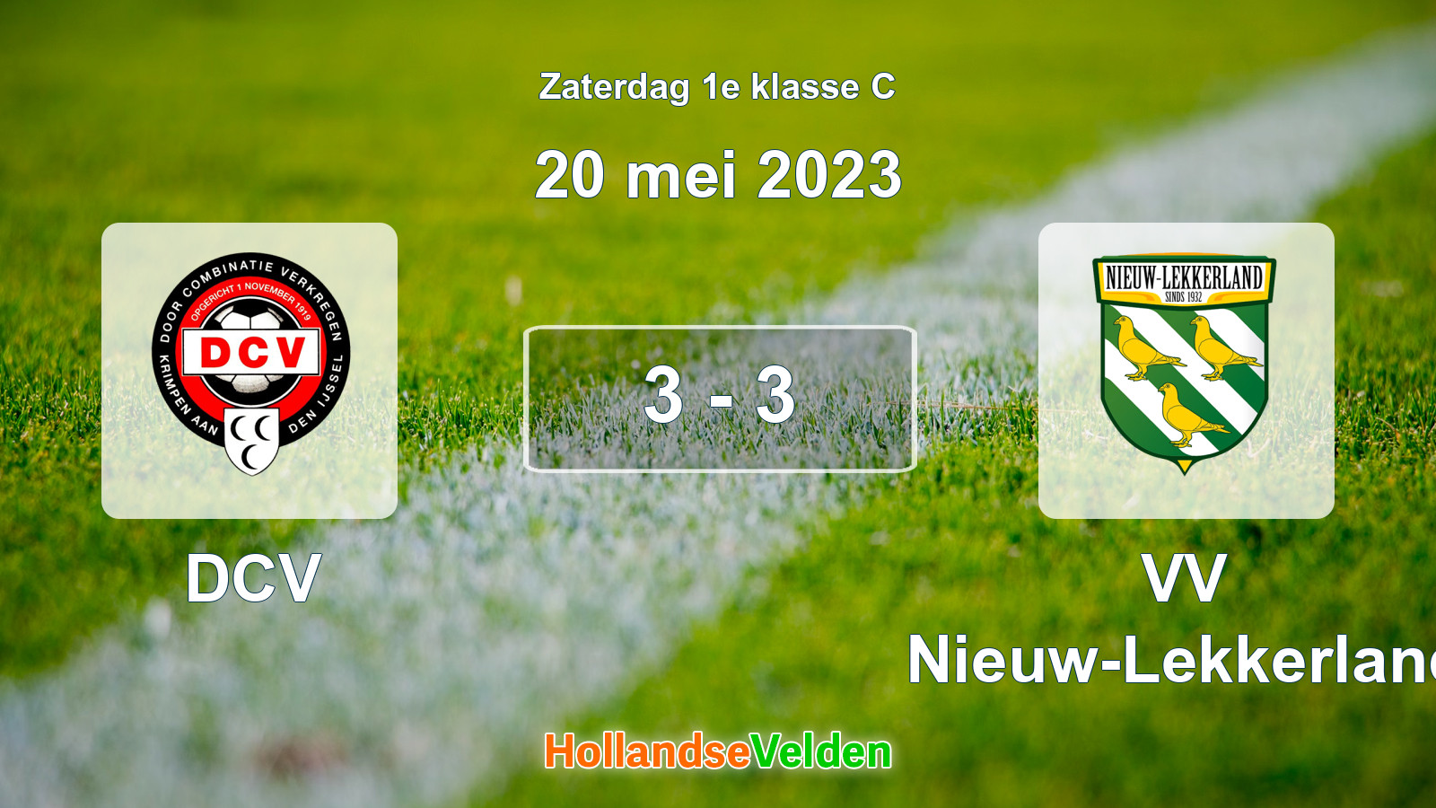 Gespeelde wedstrijd: DCV - VV Nieuw-Lekkerland 3 - 3 (20 mei 2023)