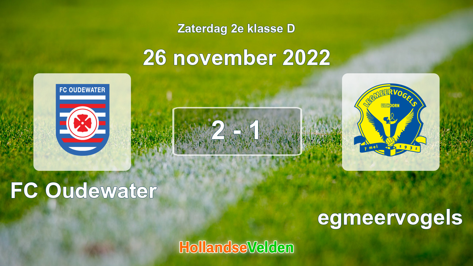 Gespeelde wedstrijd: FC Oudewater - Legmeervogels 2 - 1 (26 november 2022)