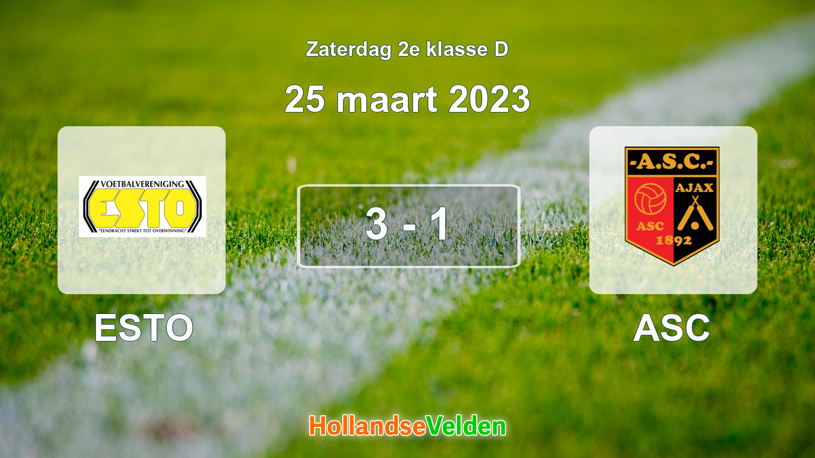 Gespeelde wedstrijd: ESTO - ASC 3 - 1 (25 maart 2023)