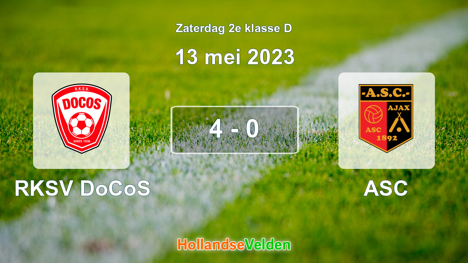 Gespeelde wedstrijd: RKSV DoCoS - ASC 4 - 0 (13 mei 2023)