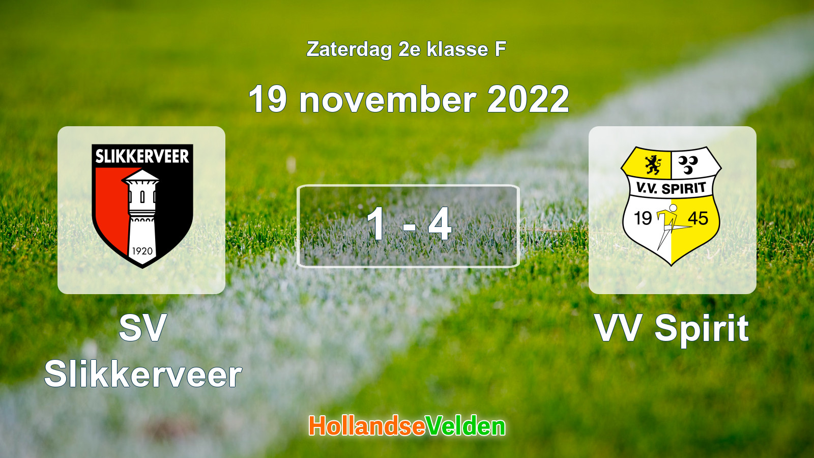 Gespeelde wedstrijd: SV Slikkerveer - VV Spirit 1 - 4 (19 november 2022)